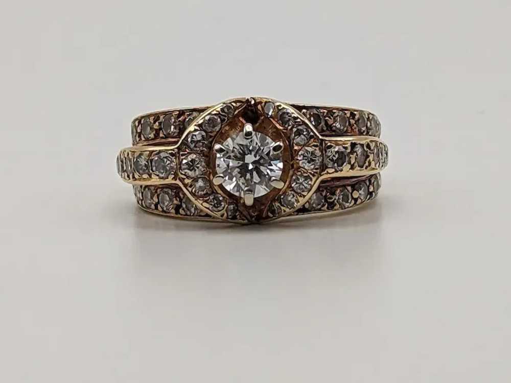 APPRAISED! 14k Yellow Gold Diamond Triple Band We… - image 3