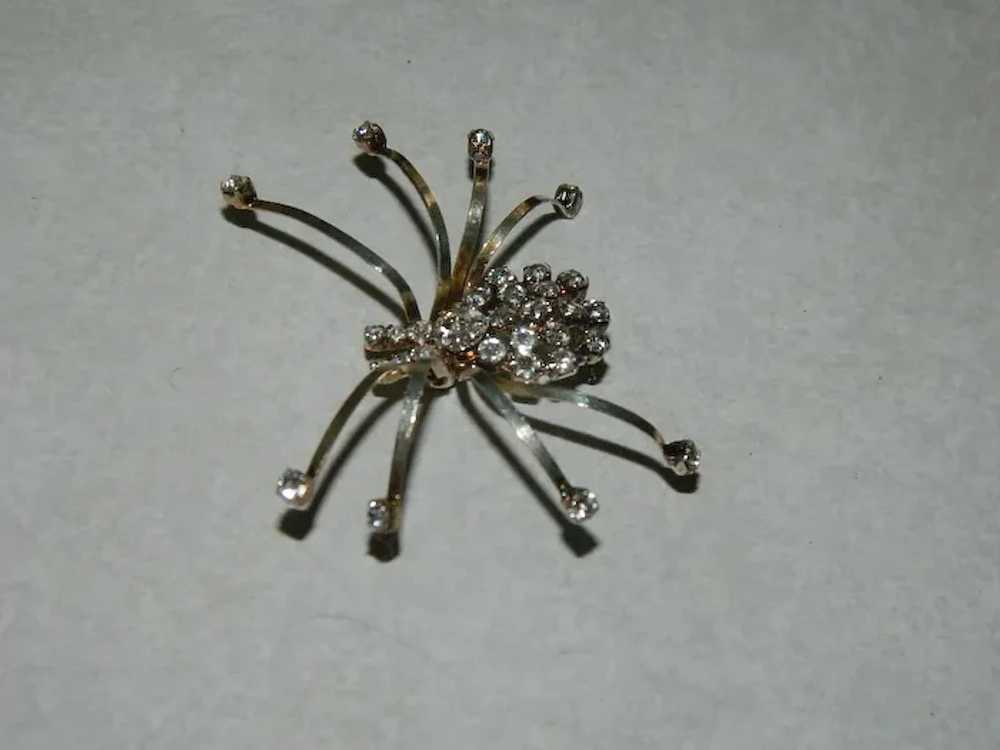 Sparkling Sterling Silver Crystal Spider Brooch - image 4