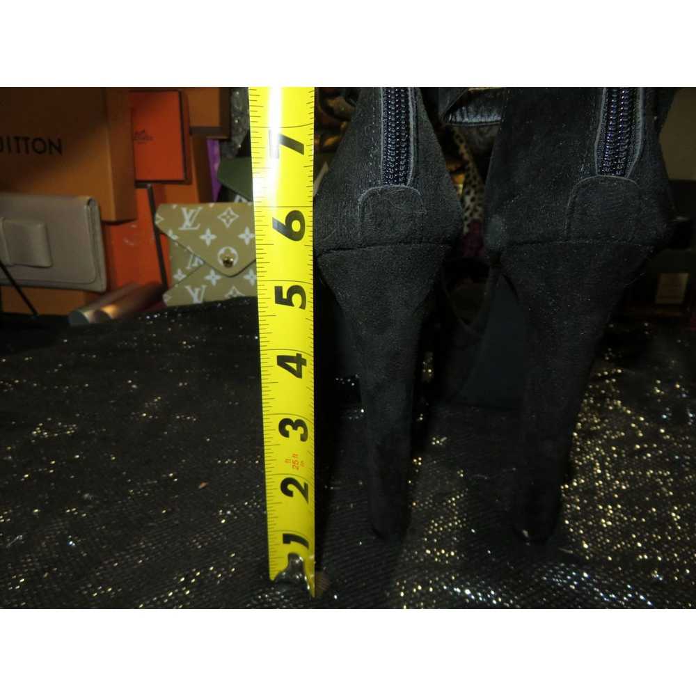 Other Black Suede Leather Platform Ankle Strap Ch… - image 5