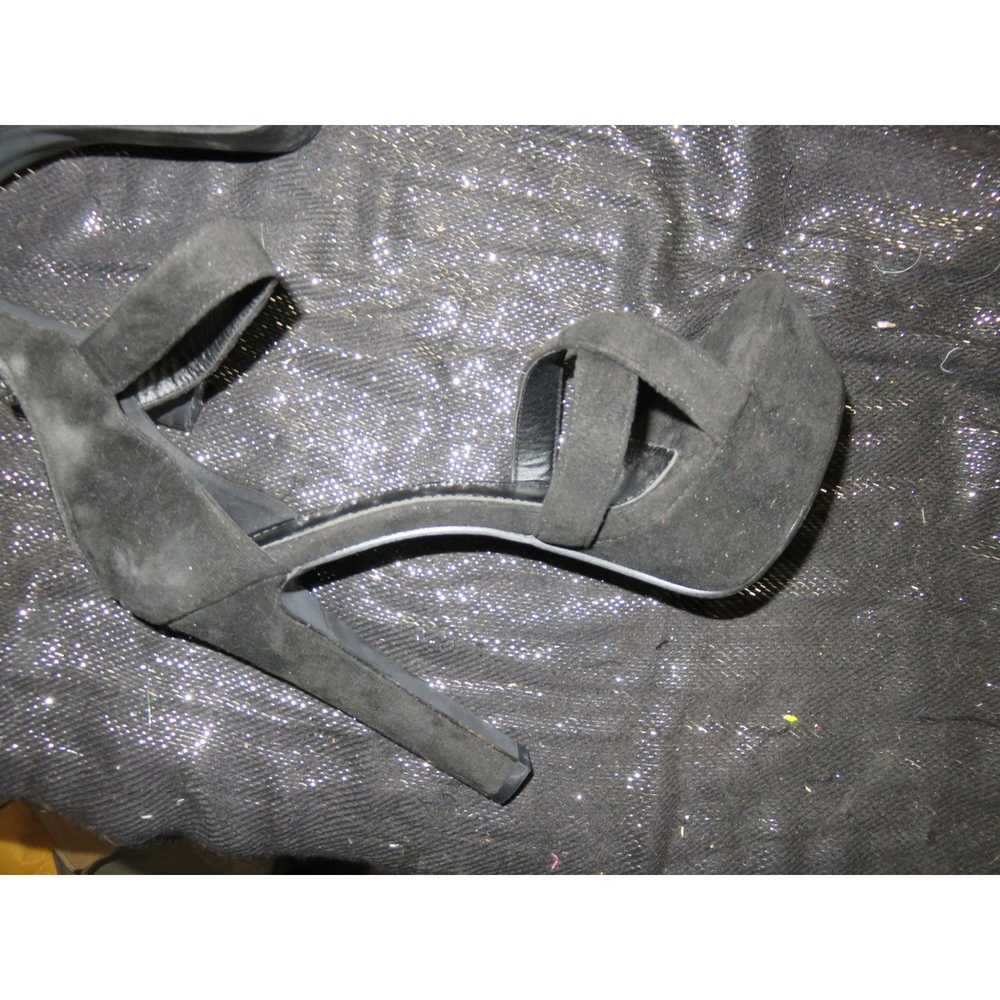 Other Black Suede Leather Platform Ankle Strap Ch… - image 7