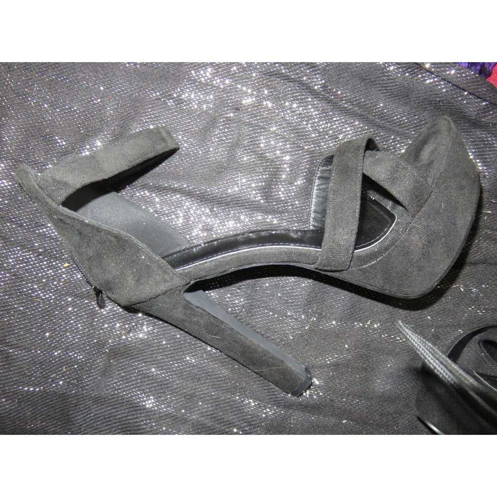 Other Black Suede Leather Platform Ankle Strap Ch… - image 9