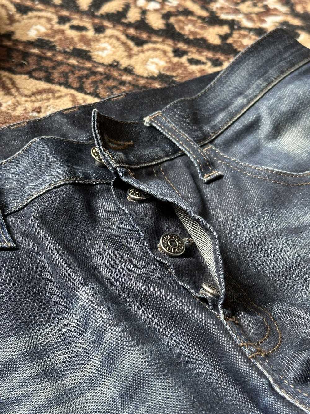 Gucci GUCCI denim LEATHER Logo Jeans Pants - image 12
