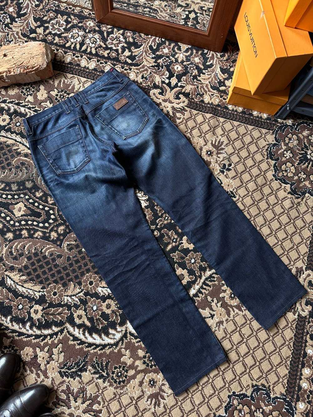 Gucci GUCCI denim LEATHER Logo Jeans Pants - image 6