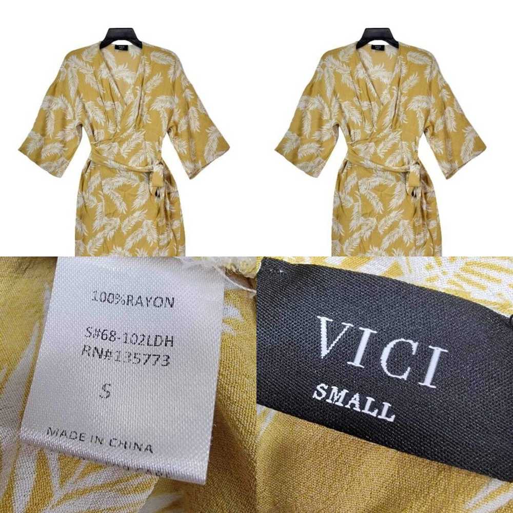 Vintage Vici Yellow Dress Size Small Women 3/4 Sl… - image 4