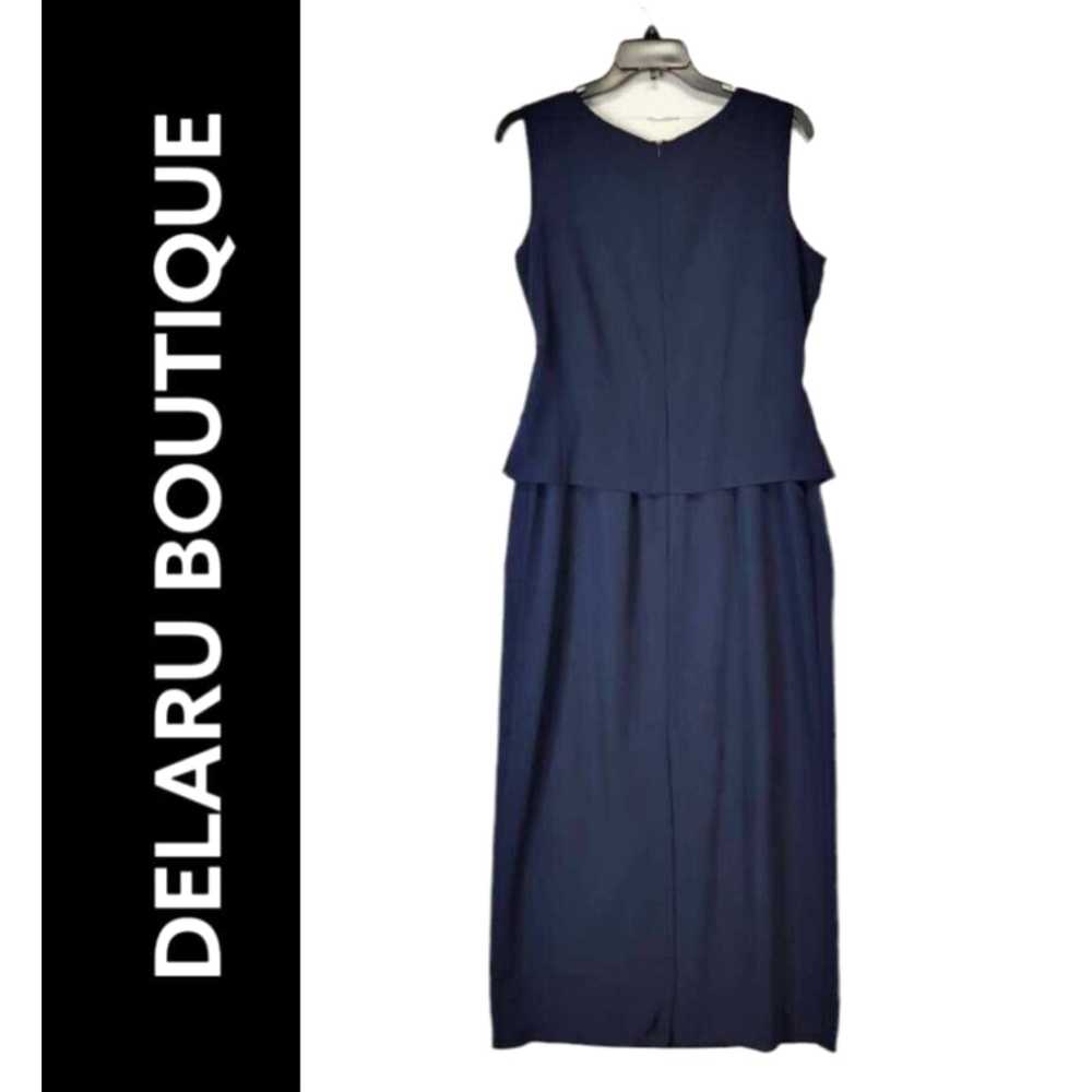 Vintage Delaru Boutique Women Size 16 blue Sheath… - image 2