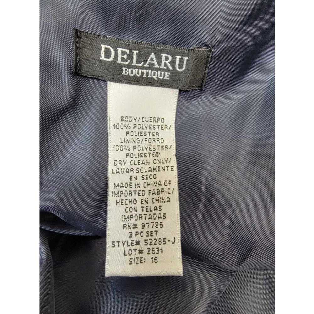 Vintage Delaru Boutique Women Size 16 blue Sheath… - image 3
