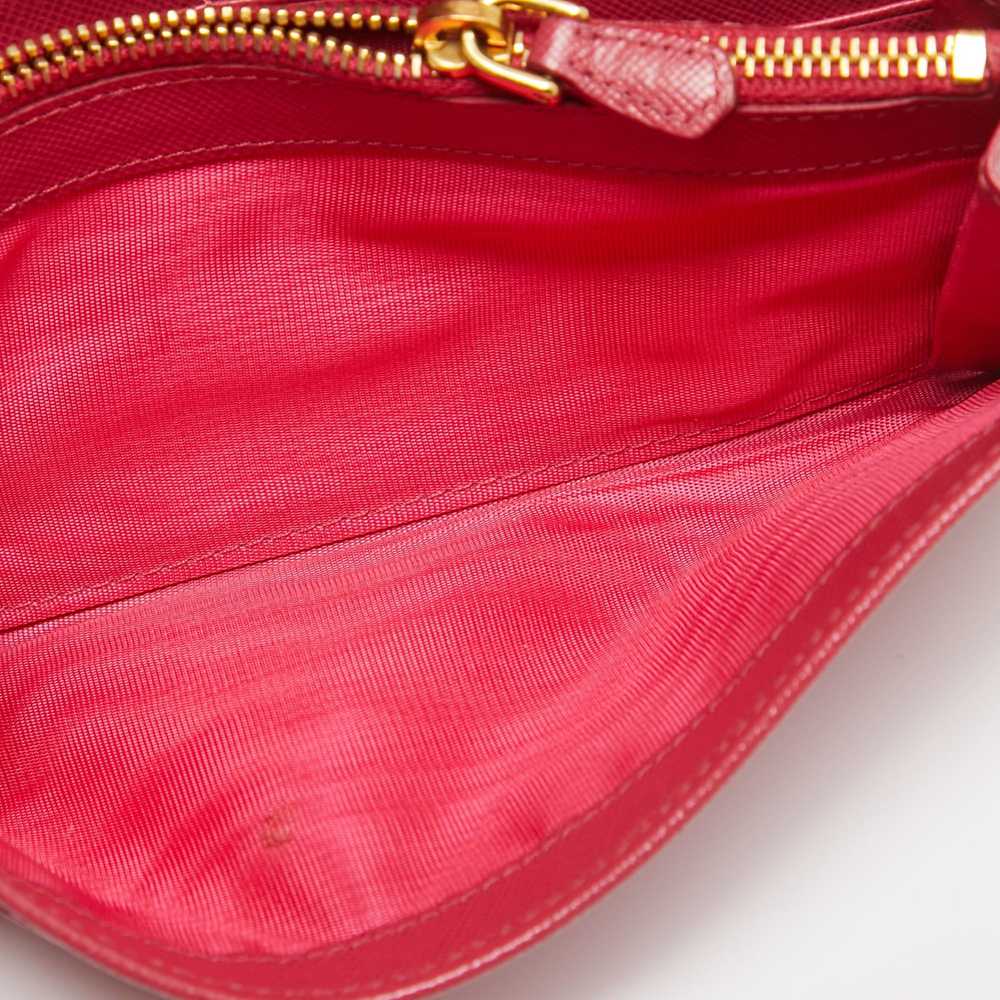Prada PRADA Pink Saffiano Metal Leather Bow Flap … - image 2
