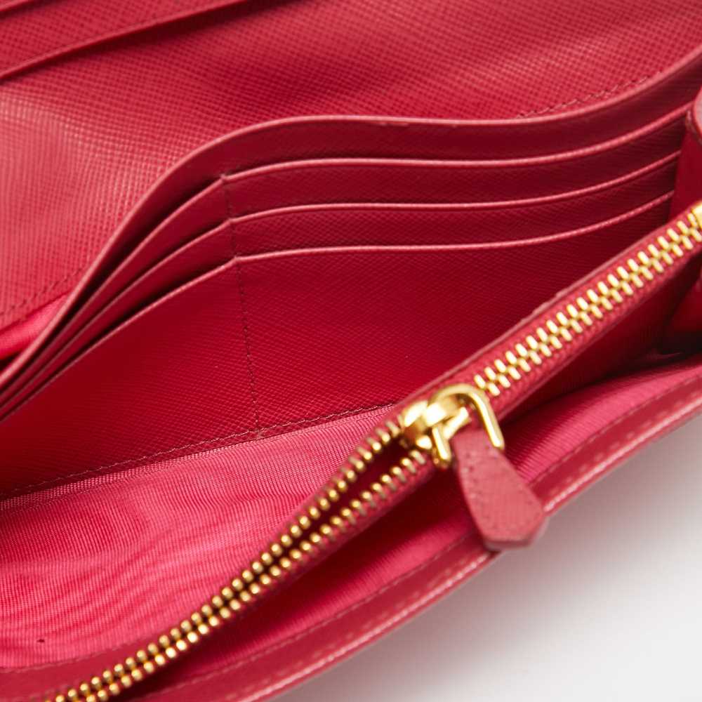 Prada PRADA Pink Saffiano Metal Leather Bow Flap … - image 3