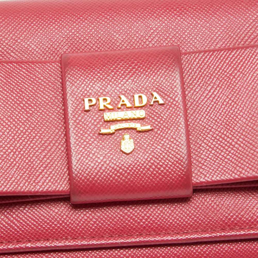 Prada PRADA Pink Saffiano Metal Leather Bow Flap … - image 6