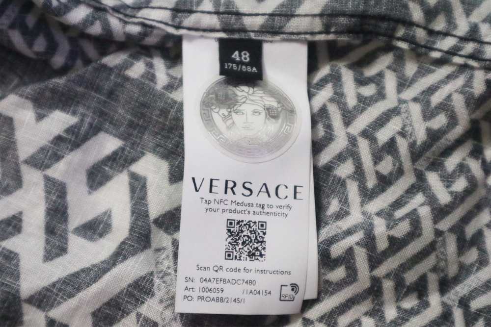 Versace Geometric Linen Button Down Shirt - image 5