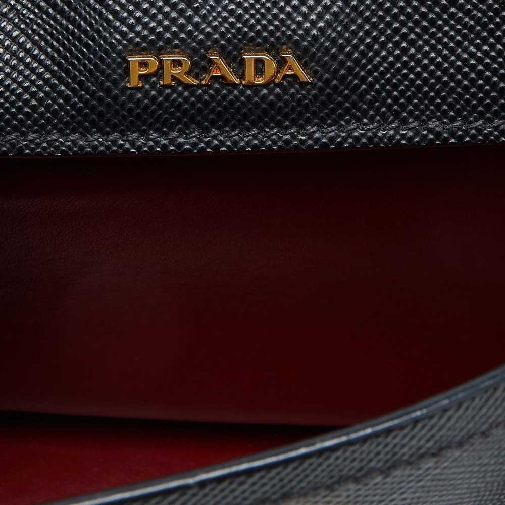 Prada PRADA Black Saffiano Cuir Leather Small Dou… - image 7