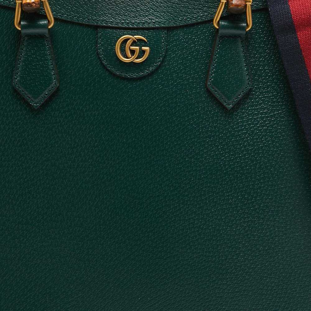 Gucci GUCCI Green Leather Large Bamboo Diana Tote - image 6