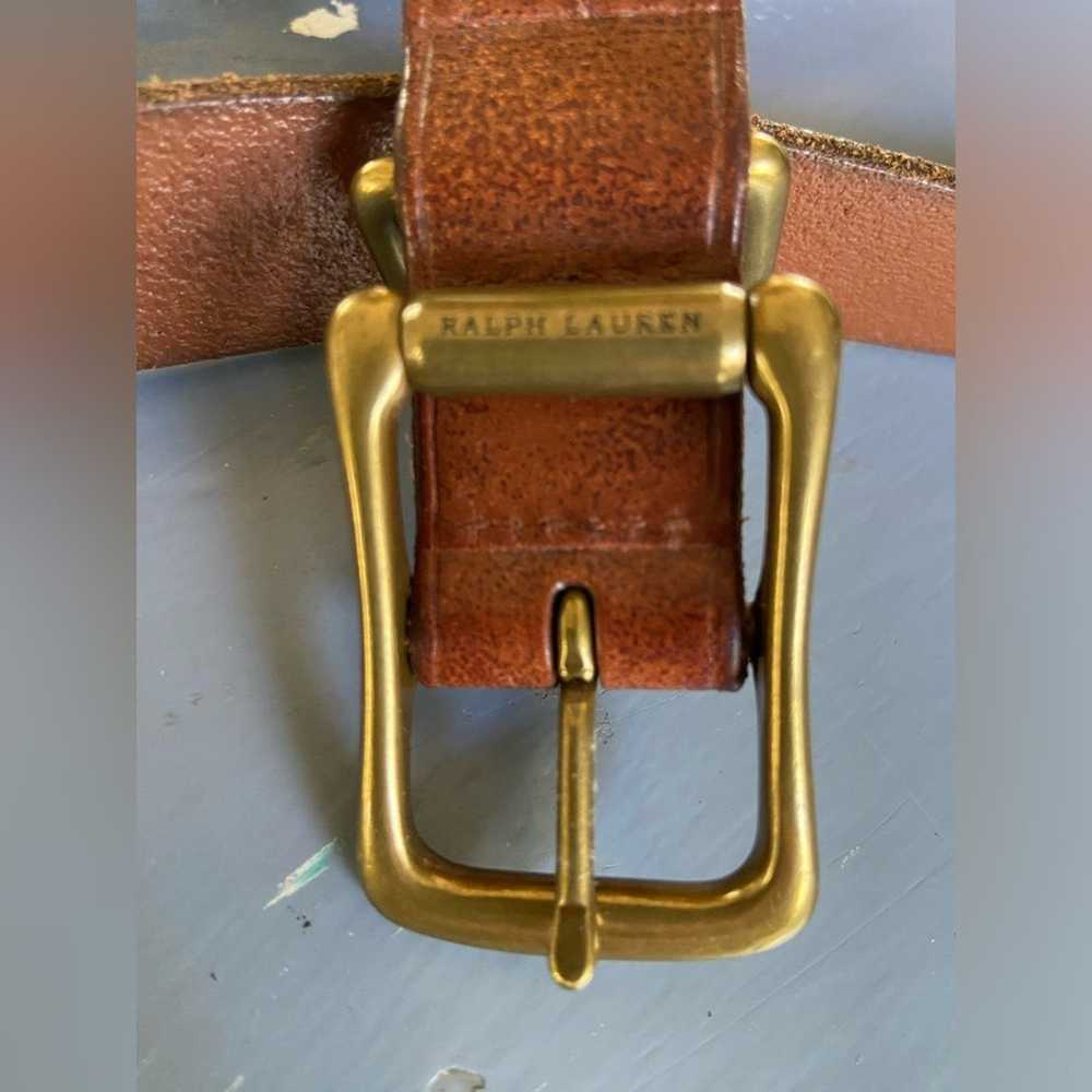 Ralph Lauren VTG Ralph Lauren Leather Belt 1” thi… - image 2