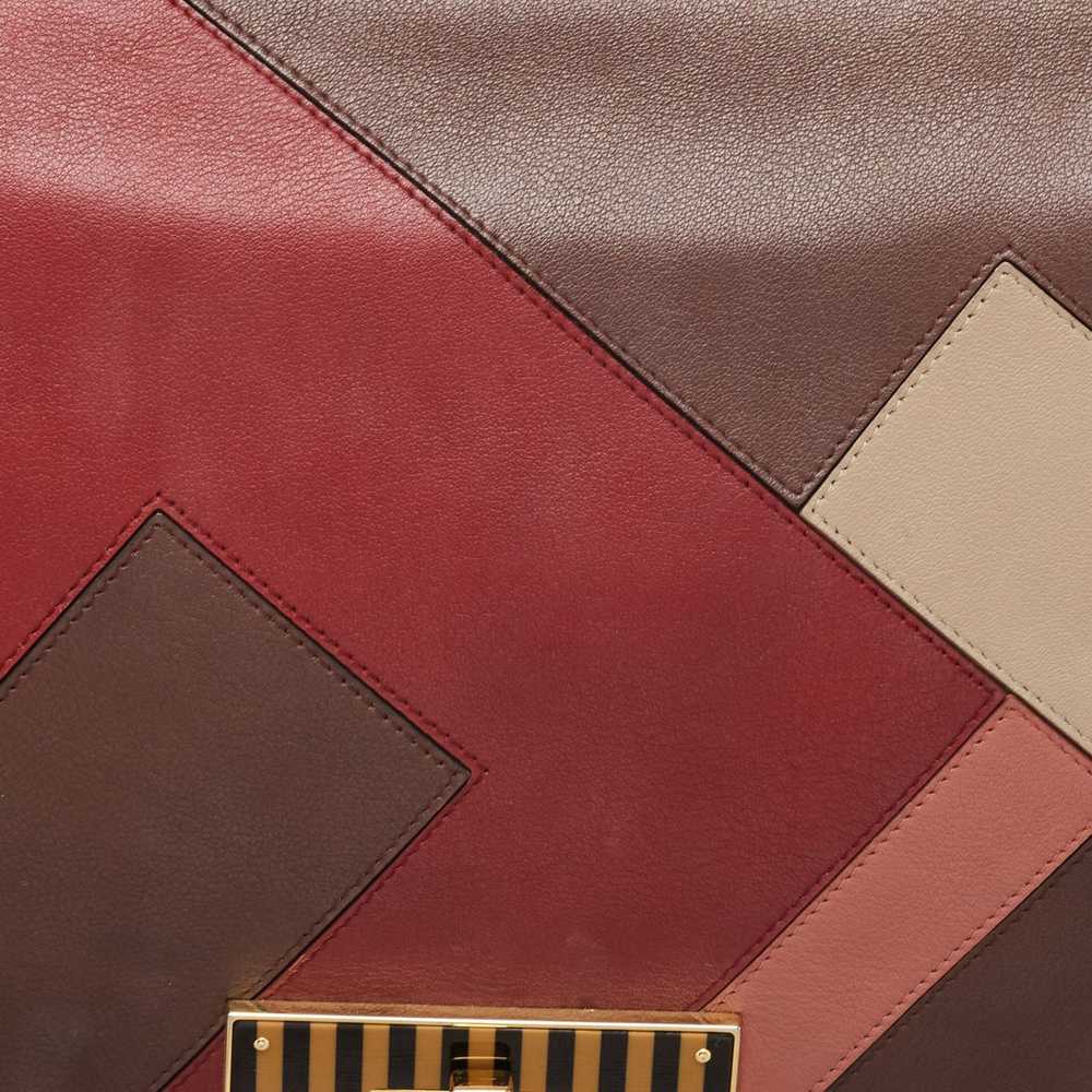 Fendi FENDI Burgundy/Multicolor Leather Large Cla… - image 5