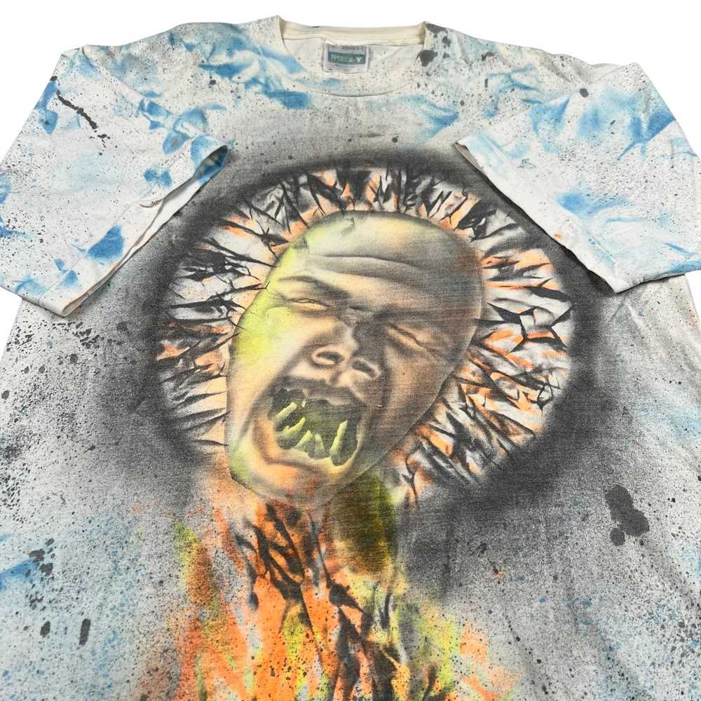 Streetwear × Vintage Vintage crazy airbrush tie d… - image 1