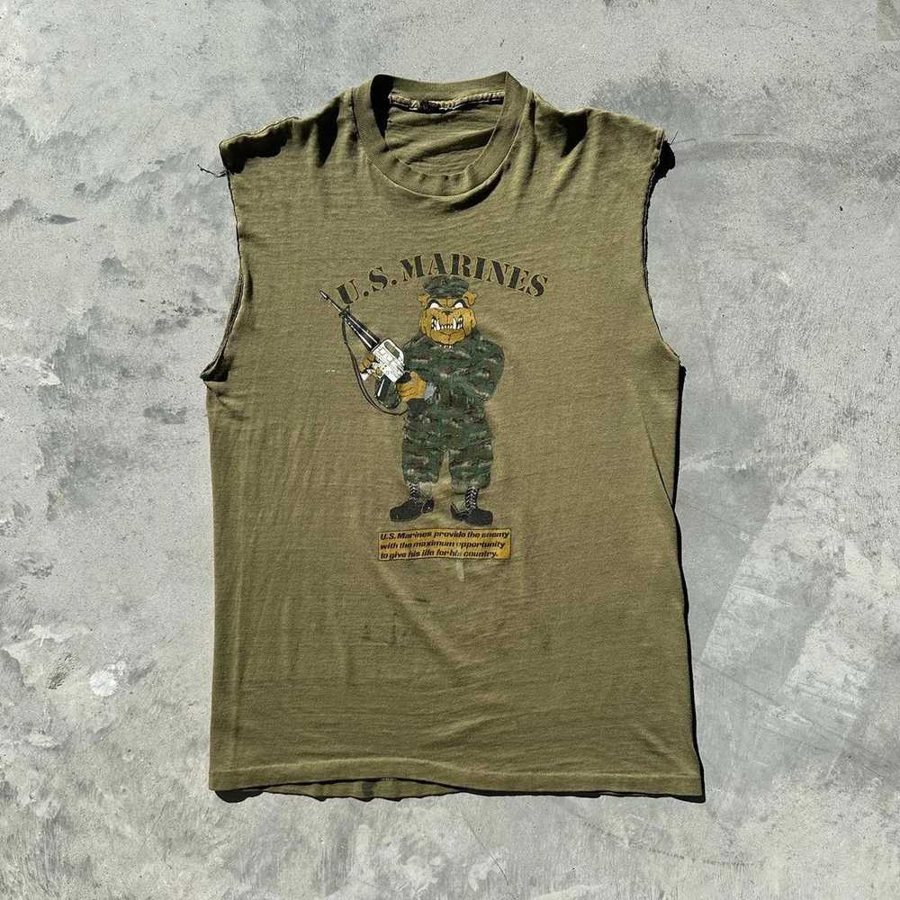 Designer Vintage 1983 US Marines cutoff shirt - image 1