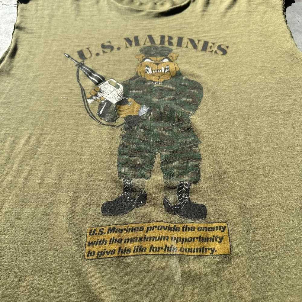 Designer Vintage 1983 US Marines cutoff shirt - image 4