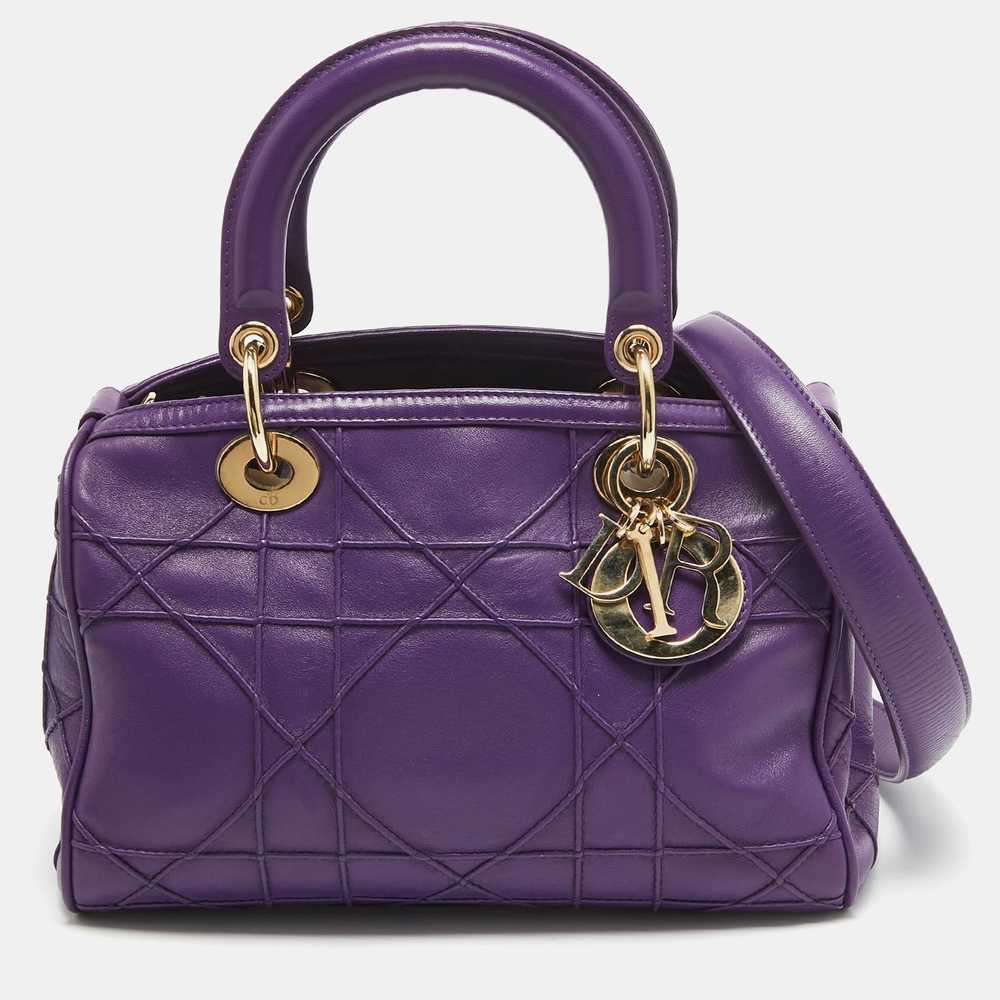 Dior DIOR Purple Leather Granville Polochon Bag - image 1