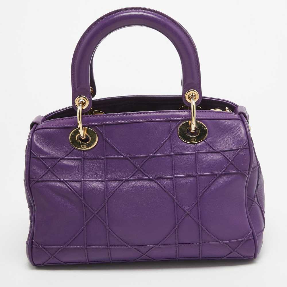 Dior DIOR Purple Leather Granville Polochon Bag - image 4