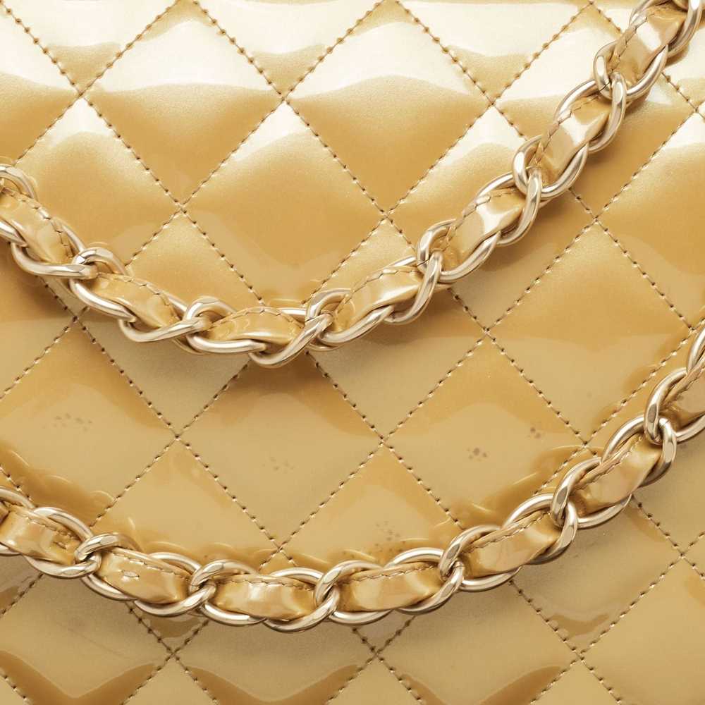 Chanel CHANEL Cream Quilted Patent Leather Maxi C… - image 5