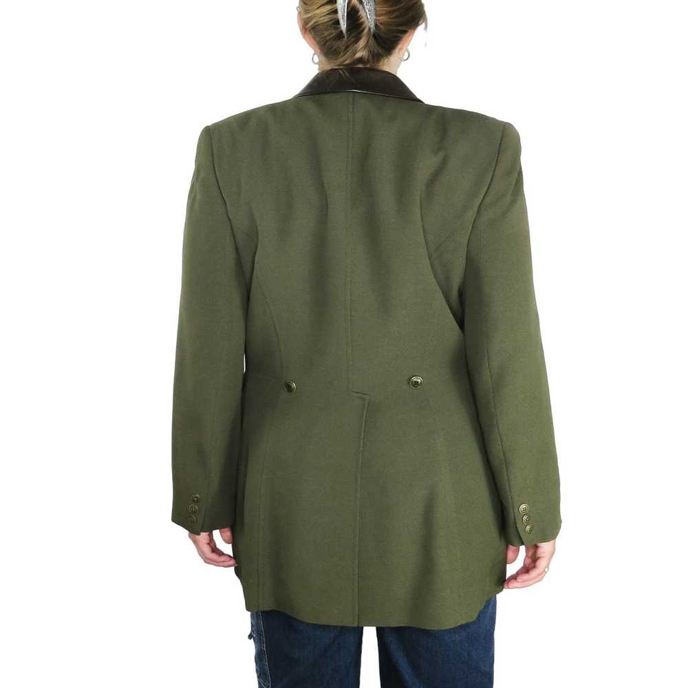 Vintage Vintage Dark Olive Green Blazer Jacket Me… - image 3