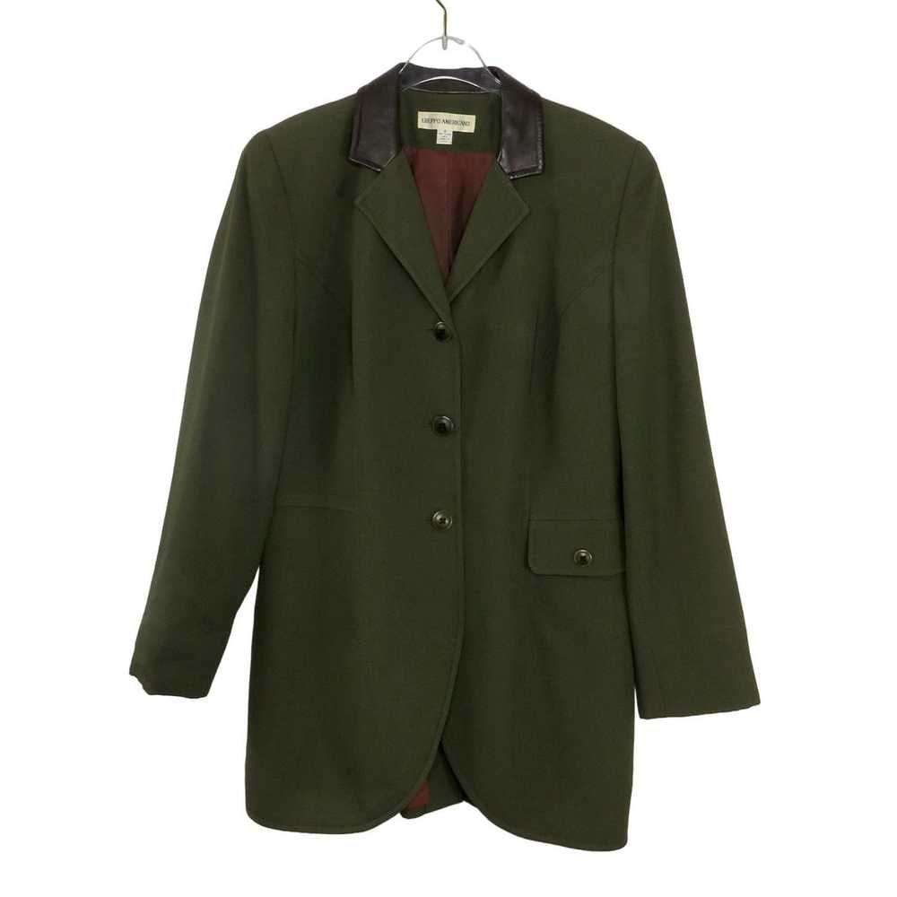 Vintage Vintage Dark Olive Green Blazer Jacket Me… - image 5