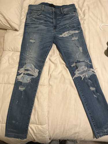 Amiri blue rip knee amiri jeans