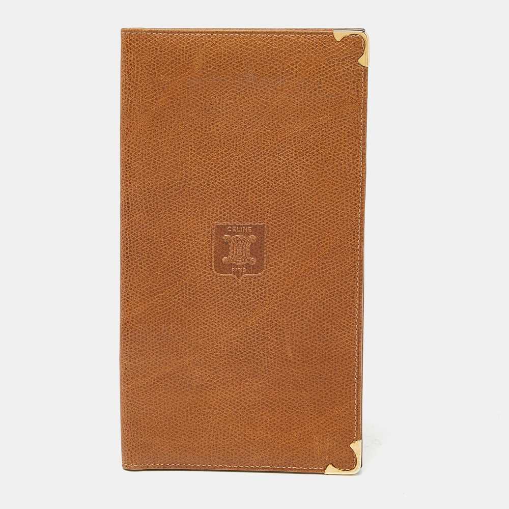 Celine CELINE Brown Leather Cheque Book Holder - image 1