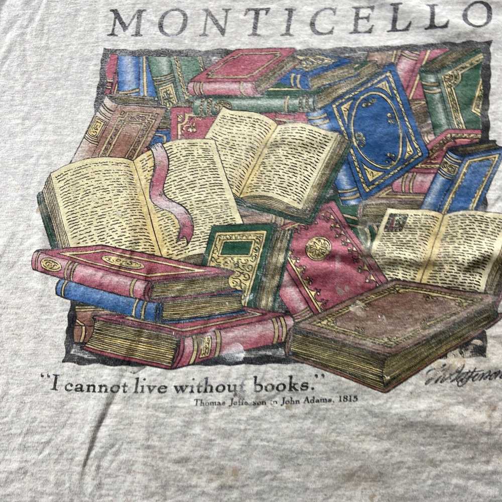 Vintage Vintage Monticello shirt XL book art tee - image 2
