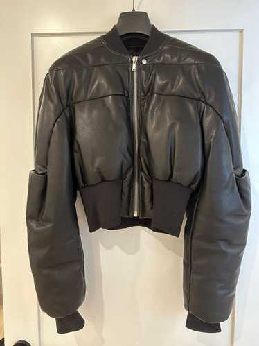 Rick Owens Rick Owens Leather Cropped Geth Bomber