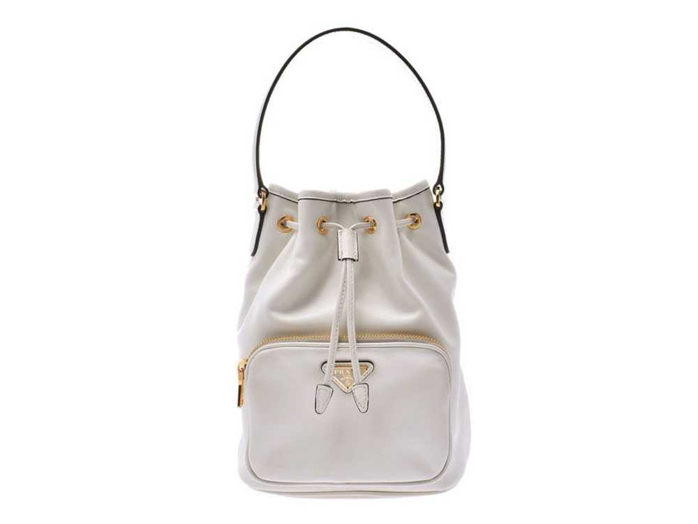 Prada Prada 2way Bucket Bag White Metal Fittings - image 1