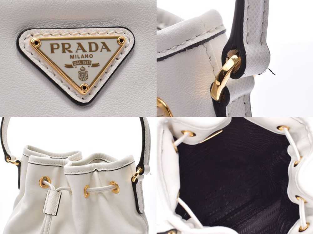Prada Prada 2way Bucket Bag White Metal Fittings - image 8