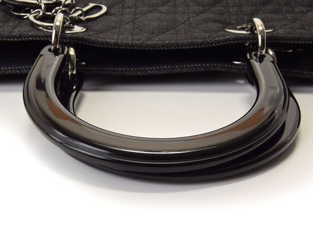 Dior Christian Dior 2way Handbag Denim Black - image 3