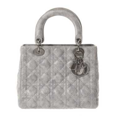 Dior Christian Dior Cannage 2way Calf Handbag Gray - image 1