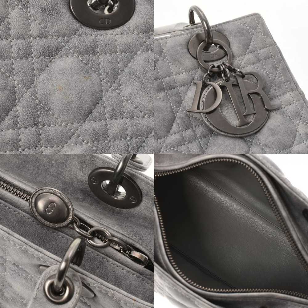 Dior Christian Dior Cannage 2way Calf Handbag Gray - image 6