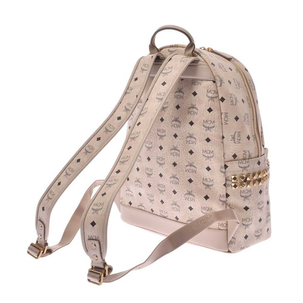 MCM MCM Backpack Studded Leather Daypack Beige - image 2