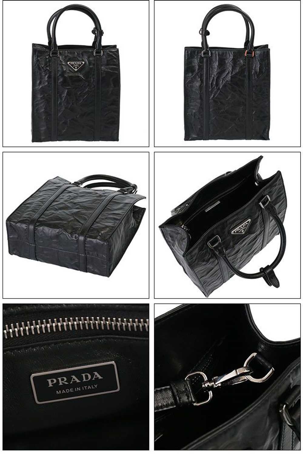 Prada Prada Tote Bag Leather Shoulder Bag Black - image 2