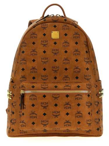 MCM MCM Brown Backpack All Over Logo Gold Hardware