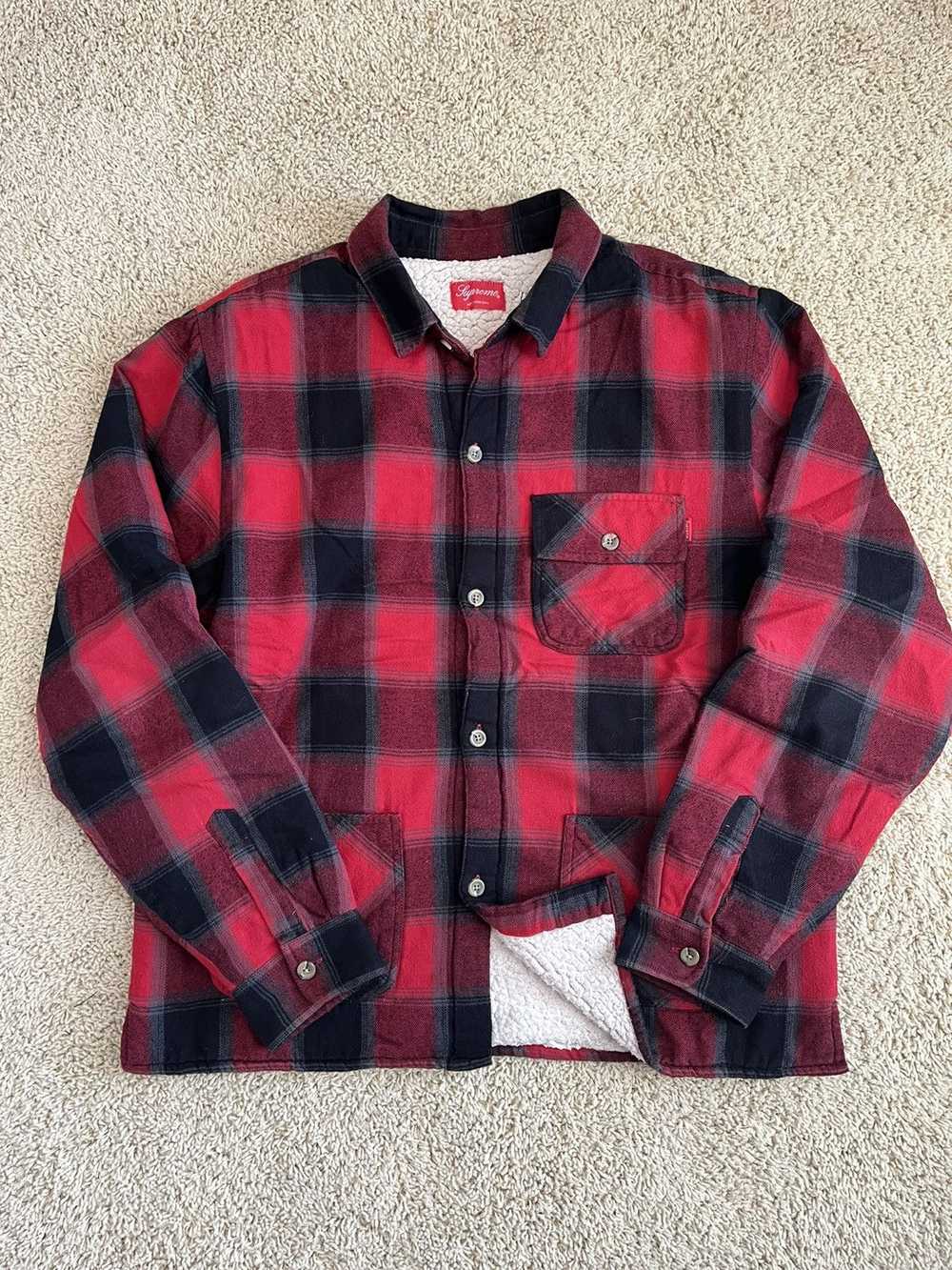 Supreme Supreme sherpa Buffalo plaid flannel - image 1