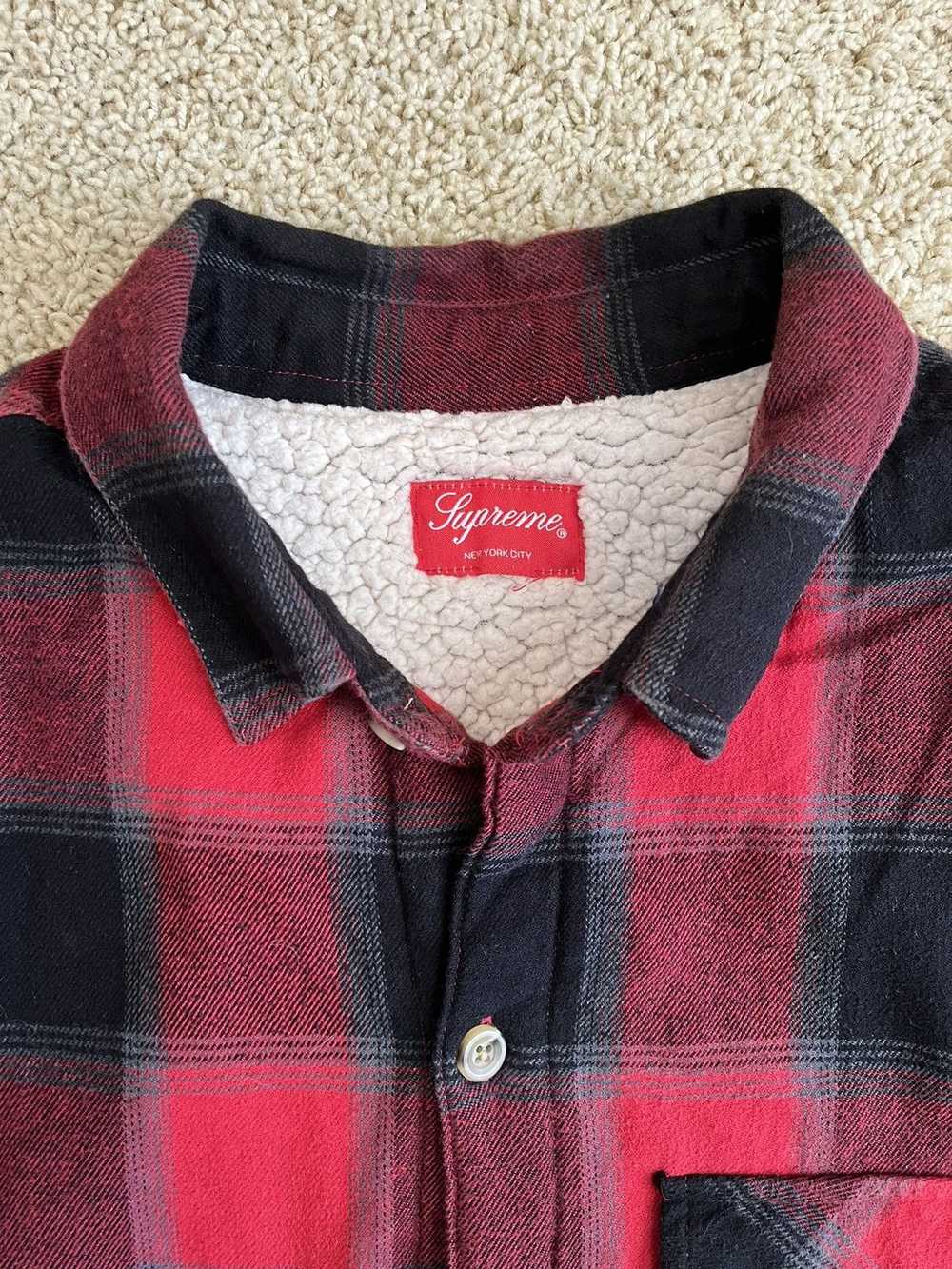 Supreme Supreme sherpa Buffalo plaid flannel - image 4