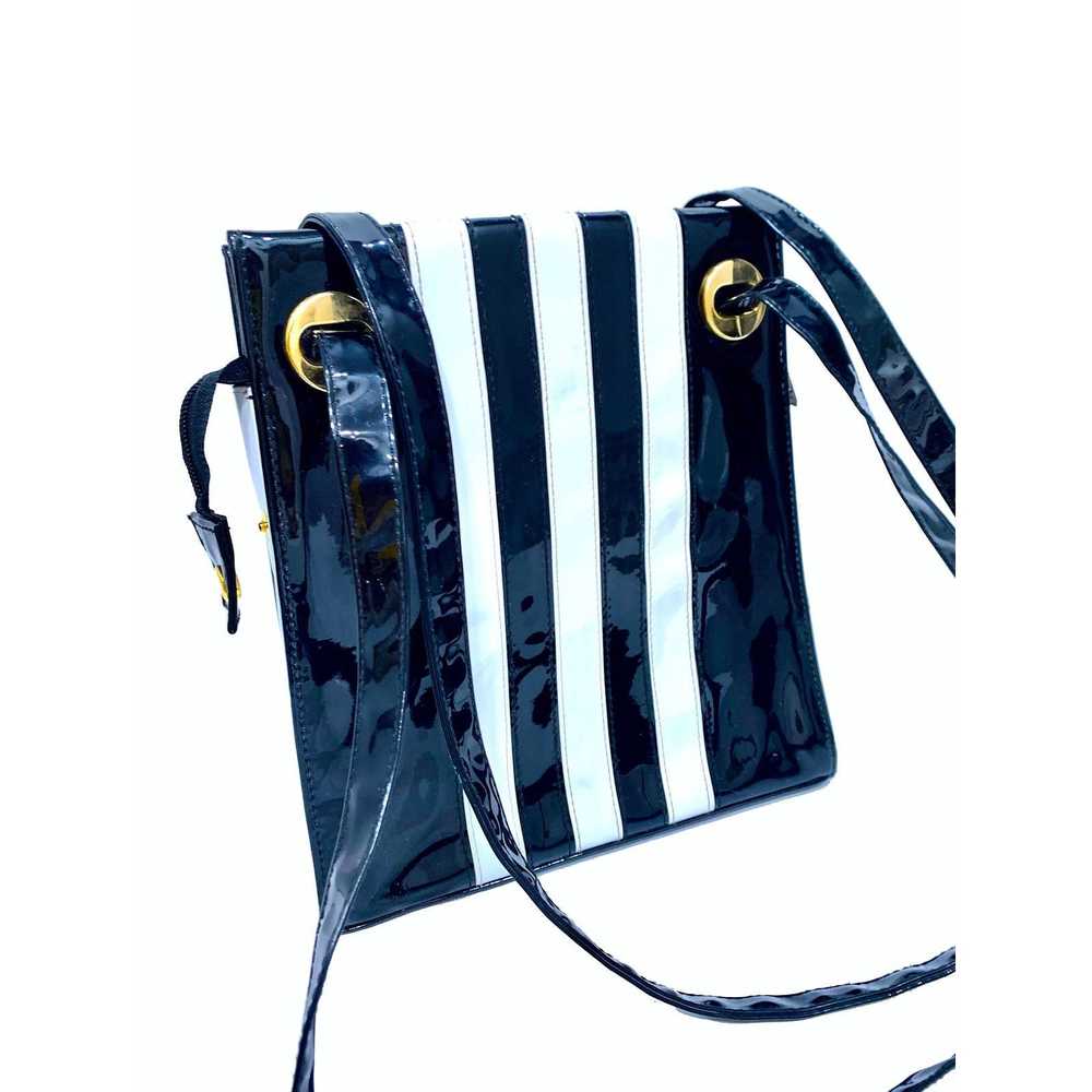 Bag × Vintage 70s 80s Mod Navy Blue And White Str… - image 5