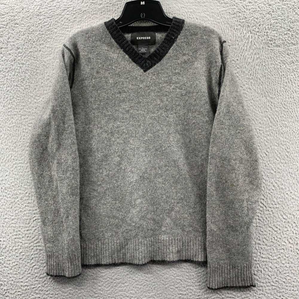 Express EXPRESS Sweater Mens Large Lambswool Gray* - image 1