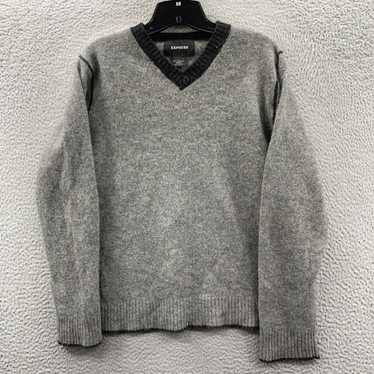 Express EXPRESS Sweater Mens Large Lambswool Gray* - image 1