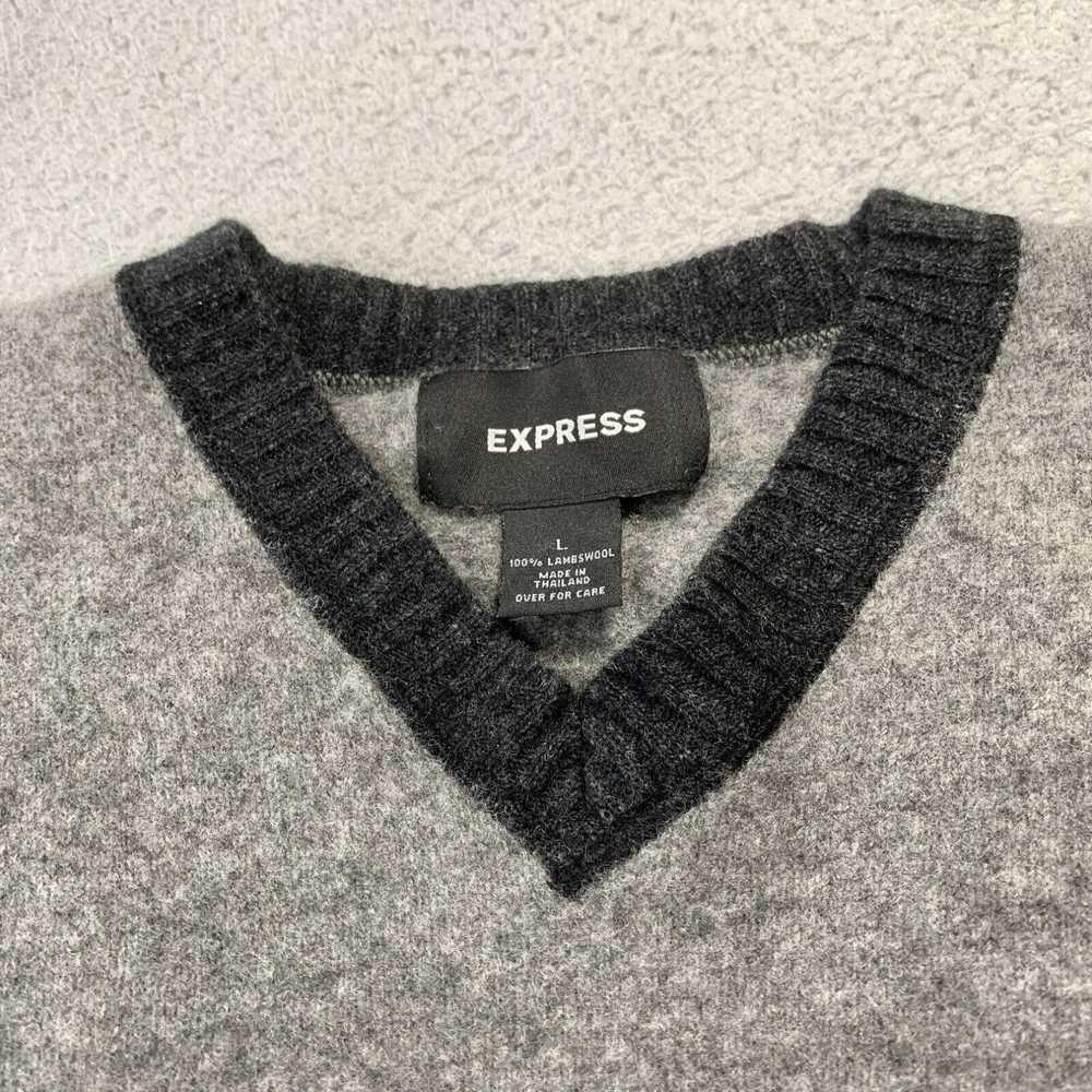 Express EXPRESS Sweater Mens Large Lambswool Gray* - image 3