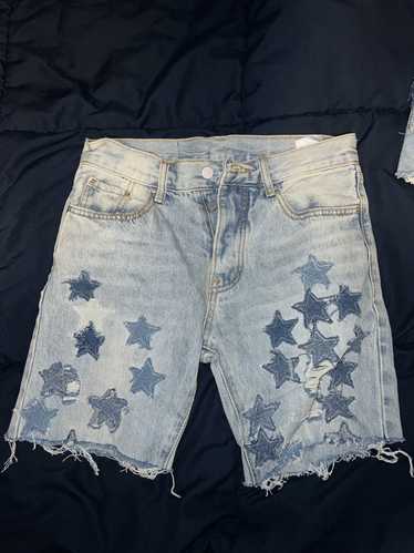 Streetwear Star Patch Distressed Denim Shorts