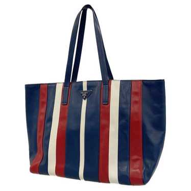Prada Prada Tote Bag Logo Stripe Blue Red White L… - image 1