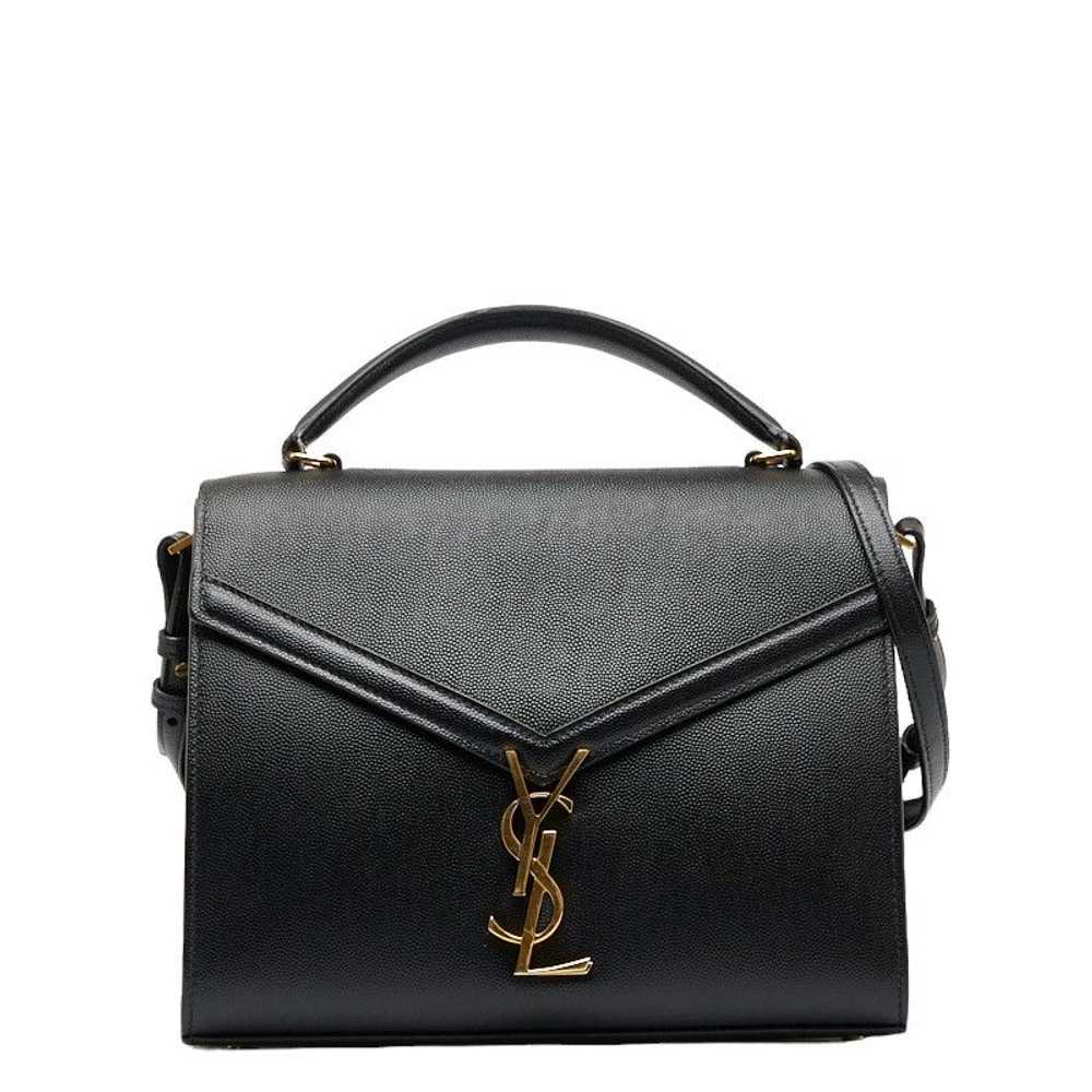 Yves Saint Laurent Saint Laurent Cassandra Top Handle Bag Handbag Shoulder 2way Black Leather