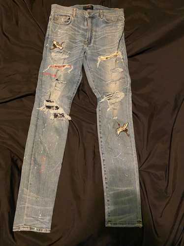 Amiri Amiri jeans Rosebowl Art patch size 34 crane