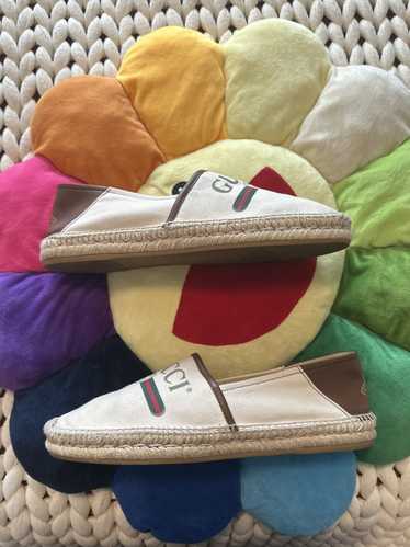 Gucci GG Canvas & Leather Espadrille