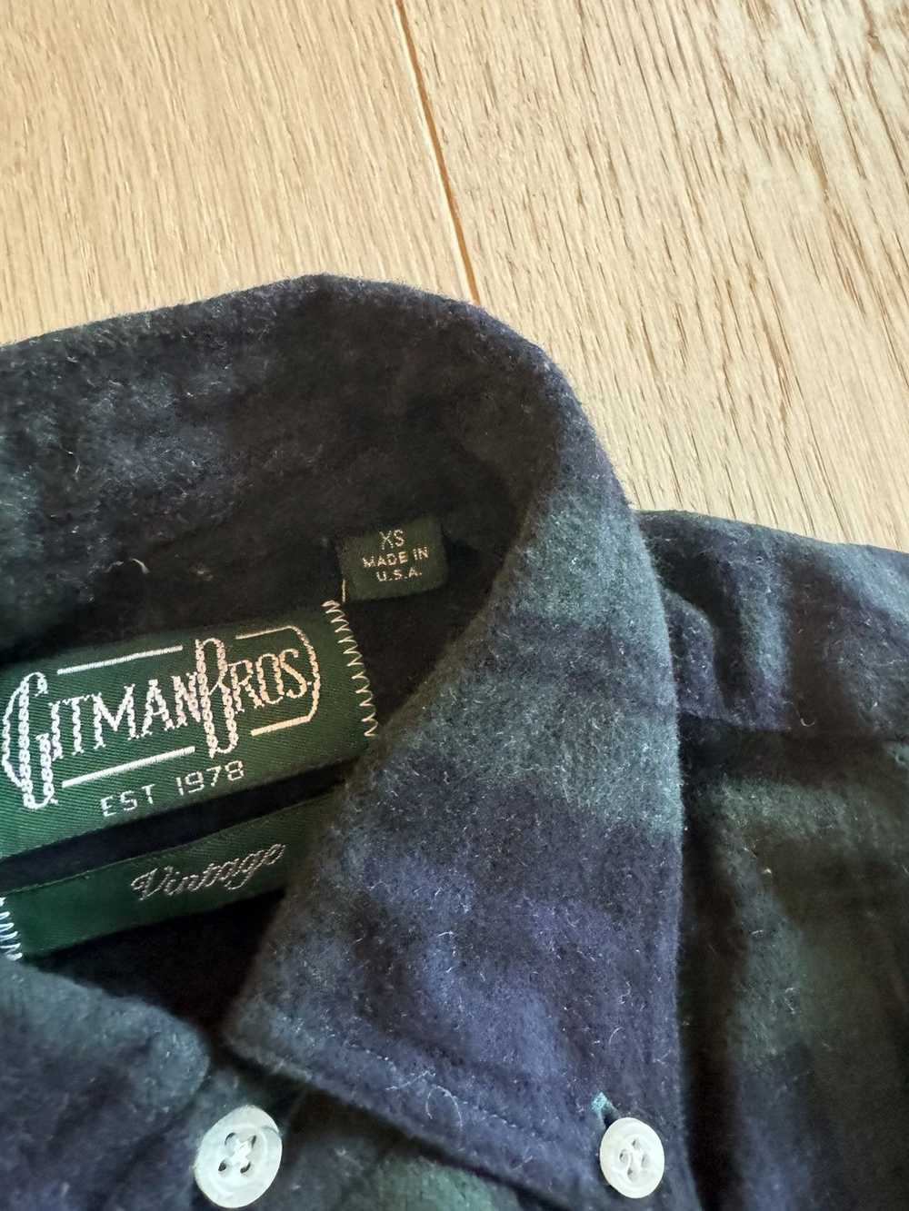Gitman Bros. Vintage Button down green/blue flann… - image 2